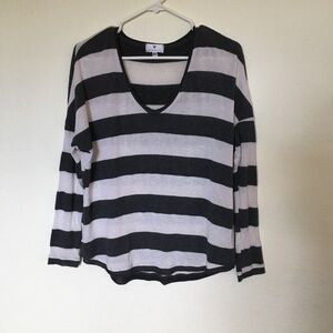 Socialite women's oversized striped V-neck sweater. Size S.